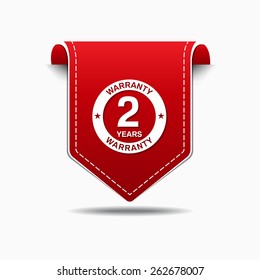 2 Years Warranty Red Vector Icon Design