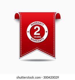 2 Years Warranty Red Vector Icon Design