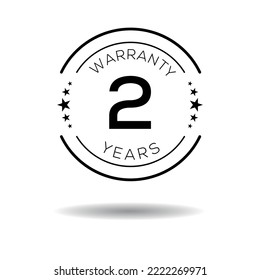 2 years warranty seal stamp, vector label.