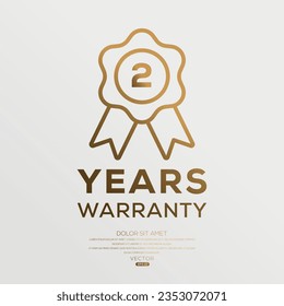 2 years warranty seal stamp, vector label.