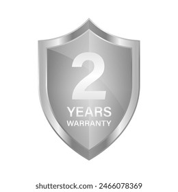 2 Years Warranty. Warranty Sign. Vector Illustration Isolated on White Background. 