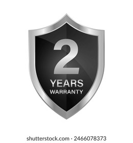 2 Years Warranty. Warranty Sign. Vector Illustration Isolated on White Background. 