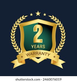 2 años insignias de Vector de Garantía, logotipo, símbolo, etiqueta y Imagen
