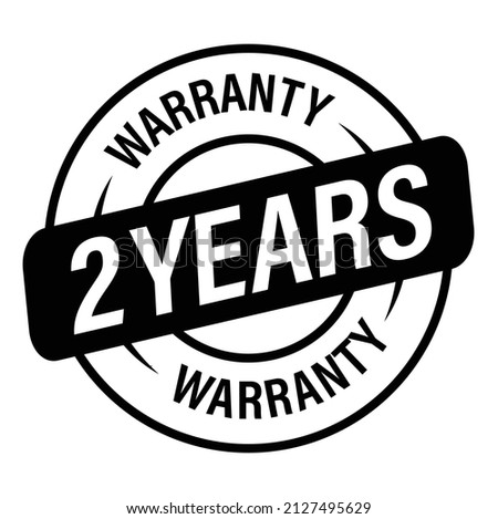 2 years warranty vector icon, minimal icon. black in color