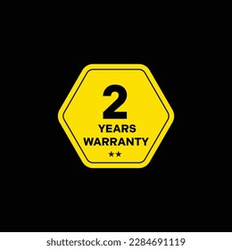 2 years warranty vector label.