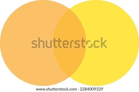 2 yellow and orange color circles background with overlap layer. For wallpaper, cover, banner, poster and placard. Abstract flat background for business card and flyer template, vector illustration 