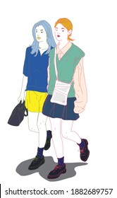 2 young friends school student