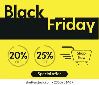 20% and 25% off black friday shop now special offer yellow