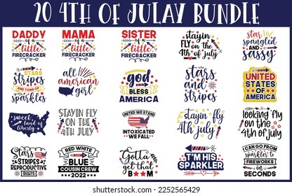 20 4 de julio SVG Bundle, 4 de julio SVG, 4 de julio svg, día de la independencia svg