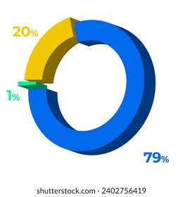 20 79 1 3d donut pie chart illustration eps vector 