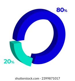 20 80 3d donut pie chart illustration eps vector