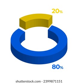 20 80 3d donut pie chart illustration eps vector