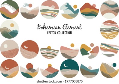 20 Abstract Bohemian Individual Element