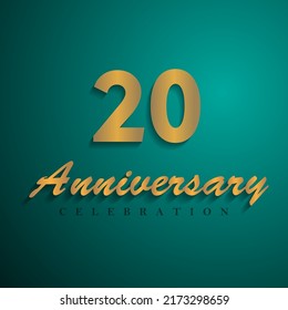 20 Anniversary celebration 3D vector template design illustration