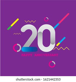 20 anniversary celebration vector concept template design