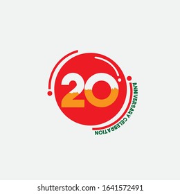 20 anniversary celebration vector concept template design illustration