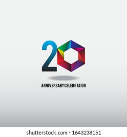 20 anniversary celebration vector concept template design illustration