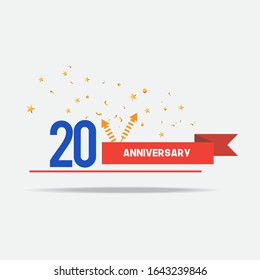 20 anniversary celebration vector concept template design illustration