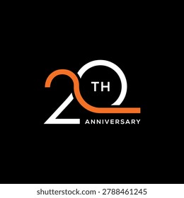 20 anniversary logo design, number 20 celebration birthday logo design concept