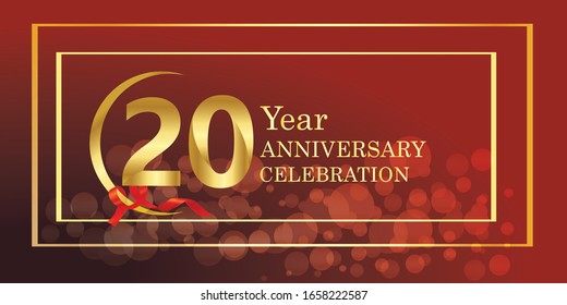 20 anniversary logo vector template. Design for banner, greeting cards or print.