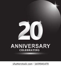 20 anniversary logo vector template. Design for banner, greeting cards or print