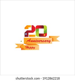 20 anniversary logotype template design for banner, poster, card vector illustrator