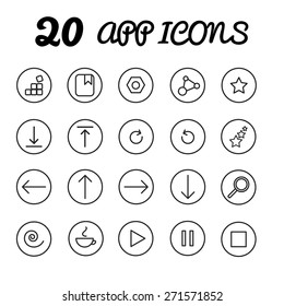 20 app icons in vector, eps