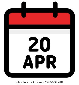 20. April - Calendar Icon - Vector Illustration - Vector