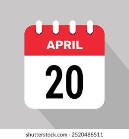 20 april calendar icon vector illustration graphic design