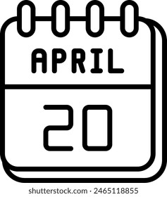 20 April Vector Line Icon Design