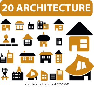 20 architecture signs. vector