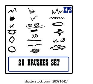 20 art brushes set  in black colours