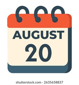 20 august calendar vector on white background
Vector calendar with date