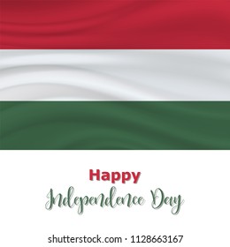 20 August, Hungary Independence Day background in national flag color theme. Hungary National Day. Celebration banner with waving flag. Vector illustration
