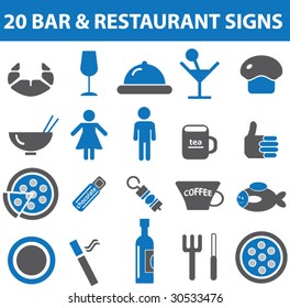 20 bar & restaurant icons.vector
