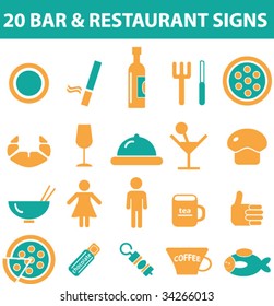 20 bar & restaurant signs. vector