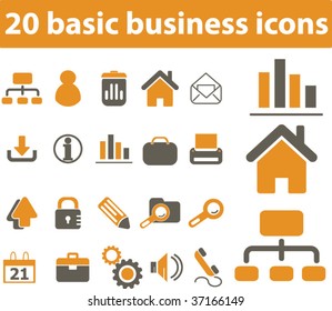 20 basic business icons. vector