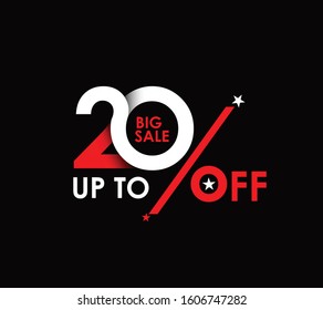 20% big sale upto off discount design. vetor illustration.