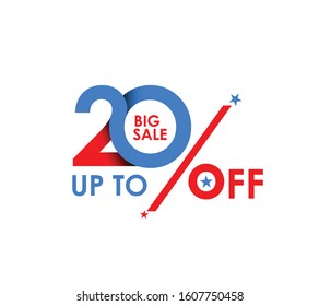 20% big sale upto off discount design. vetor illustration.