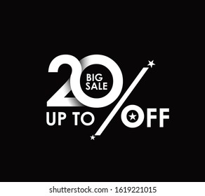 20% big sale upto off discount design. vetor illustration.