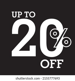 20% big sale upto off discount design. vetor illustration.