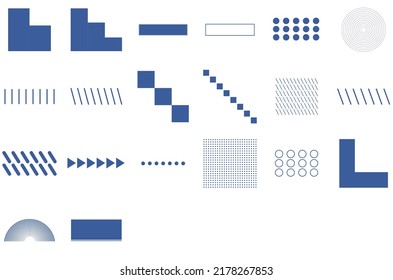 20 Blue Memphis Geometric Shape
