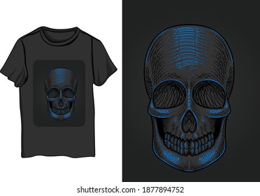 20. Blue skull t-shirt design