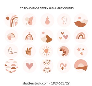 20 boho blog story highlight covers pink peach