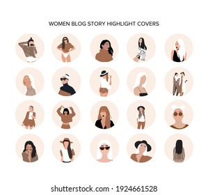 20 Boho Women Blog Beauty Lifestyle Story Highlight Covers Beige White Red Brown Boss Ladt