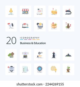 20 Business And Education Flat Color icon Pack like horse strategy hacking services idea