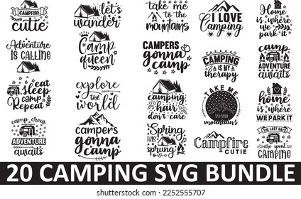 20 Camping SVG Bundle, Camping SVG