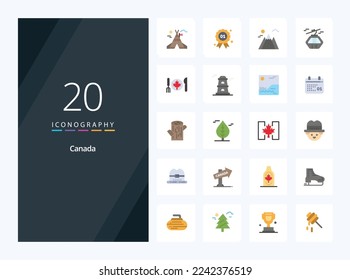 20 Canada Flat Color icon for presentation