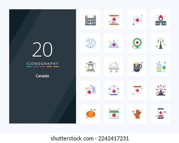 20 Canada Flat Color icon for presentation