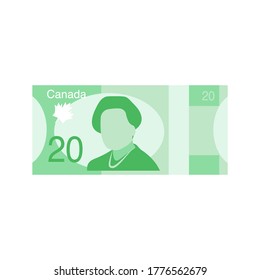 20 Canadian dollar banknote illustration.
